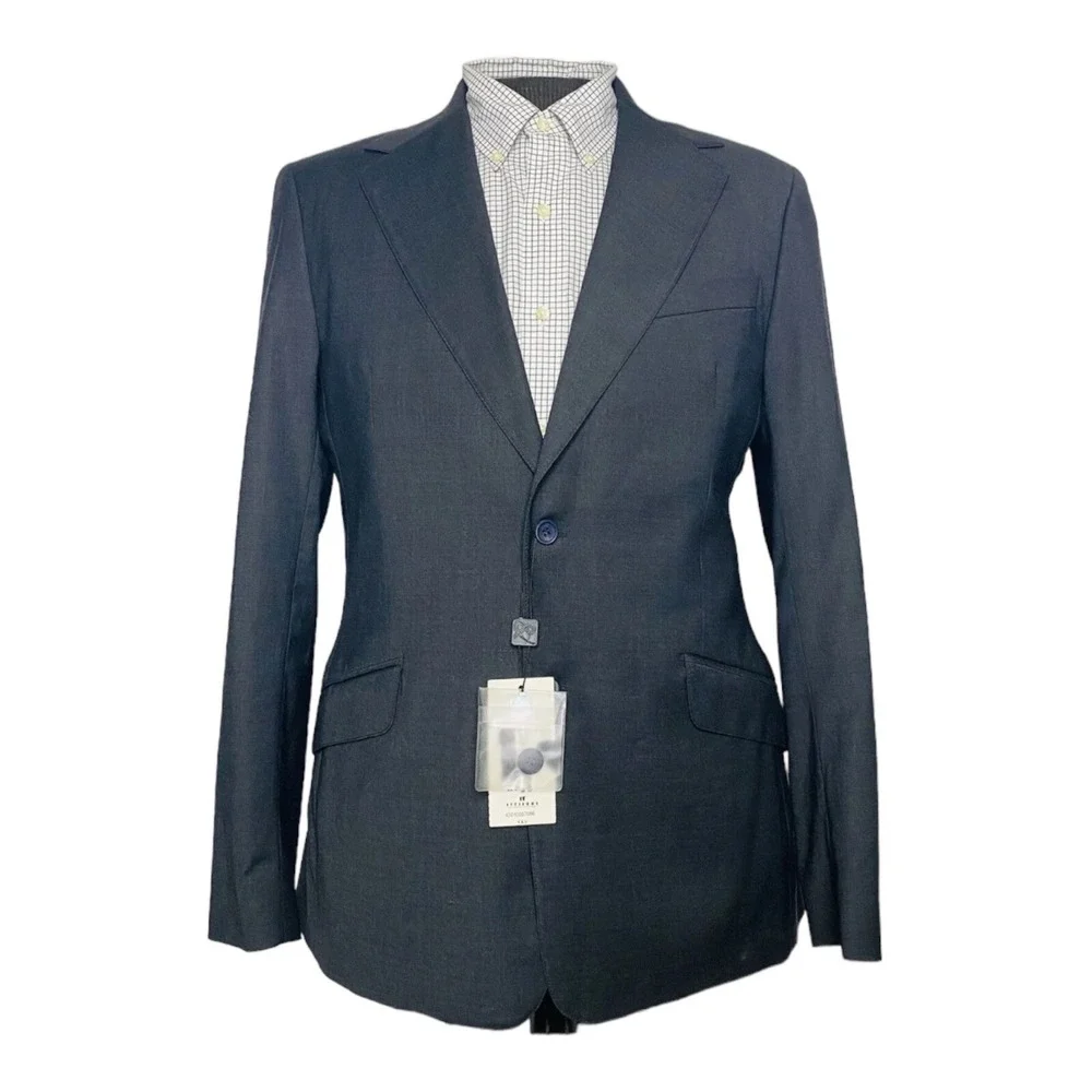 NWT Dolce & Gabbana Grey 2 Button Double Vent Polyester‎ Wool Sport Coat US 44R